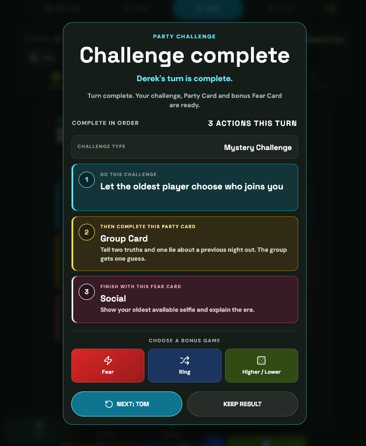 BeerFear challenge complete screen